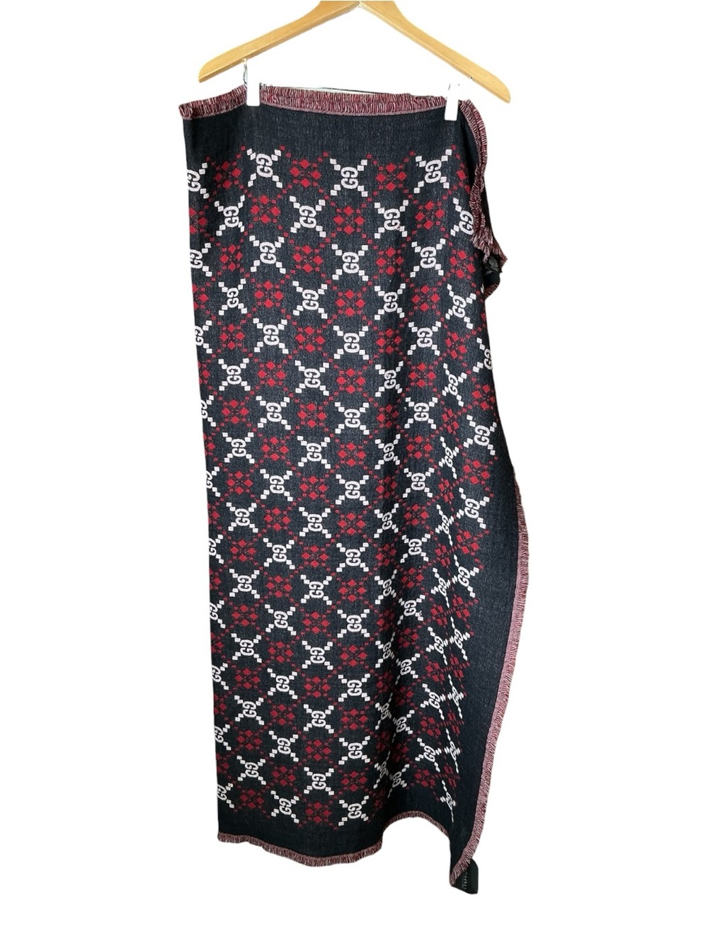 Gucci Monogram Wool GG Logo Scarf